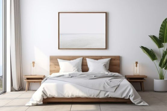 foto de catálogo con dormitorio en tonos claros